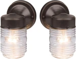 587311 Jelly Jar Classic 1-LIGHT 2-PACK Indoor/outdoor Wall With Clear Rib. Fixed Price $51.20.