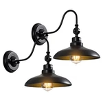 2-PACK Outdoor Wall Lights, Matte Black Farmhouse Gooseneck Barn 9.8 In.... Fixed Price $57.82.