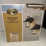 Hampton Bay Black Outdoor Pack Exterior Wall Lights 1002956547. Fixed Price $19.99.