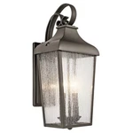 Kichler Forestdale 2 Outdoor Wall Light, Medium, Black/seeded - 49736BKT. Fixed Price $264.99.