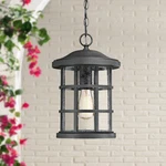 Quoizel Crusade 15 1/2"W Earth Black Outdoor Hanging Light. Fixed Price $184.99.