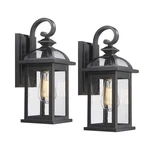 Darkaway Outdoor Lights Fixtures Wall Mount, 15", 2 Pack, Black-seeded Glass. Fixed Price $135.94.