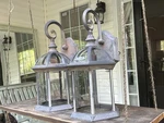 2 Intertek Metal Exterior Carriage Light Wall Lanterns Weathered Gray. Fixed Price $34.99.