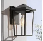 Lnc Textured Black 1-LIGHT Modern Lantern Outdoor Sconce With Clear Glass Shade. Fixed Price $38.00.