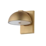 Gold Led Outdoor Wall Sconce From The Cauldron Collection. Fixed Price $218.00.