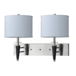 Cal Lighting Hotel 17.5" Height Metal Wall Lamp, Steel And Black- LA-8002W2L-1BS. Fixed Price $305.00.