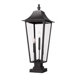 Z-lite Gannon 3LT 33" Outdoor Pier Mount, Black/beveled 5008PHXLS-SQPM-BK. Fixed Price $682.00.