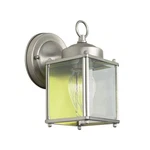 Sunset Lighting F6840-53 Outdoor Wall Sconce 8" Clear Beveled Glass, Satin Nicke. Fixed Price $24.99.