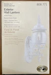 Hampton Bay Exterior Wall Lantern White Finish Beveled Glass Shade 100 Watt. Fixed Price $34.28.