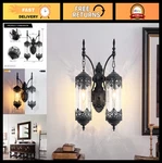 Rustic Vintage Glass Wall Sconce - Antique Gothic Lantern Light Fixture For Home. Fixed Price $199.99.