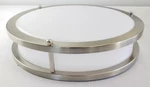 = Sunset Lighting 12" 20W Led Flush Mount Bright Satin Nickel Fixture. Fixed Price $68.39.