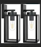 Beslowe 2 Pack Outdoor Wall Lanterns Black Model B04013P. Fixed Price $33.99.