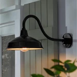Hampton Bay Easton 11 In. 1-LIGHT Glossy Black Wall Sconce Steel Shade. Fixed Price $31.99.