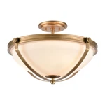 Elk Lighting Connelly 3-LIGHT Semi Flush, Natural Brass/frosted Glass. Fixed Price $60.00.