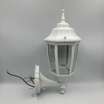 Hampton Bay 14.37 In. White Dusk Dawn Decorative Outdoor Wall Lantern Sconce. Fixed Price $29.05.
