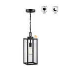 Hukoro Alfa 17" 1-LIGHT Matte Black Outdoor Dusk To Dawn Lantern Pendant. Fixed Price $45.48.