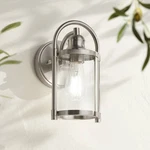 Avani Rustic Farmhouse Outdoor Wall Light Fixture Brushed Nickel 10 1/4" Outside. Fixed Price $79.95.