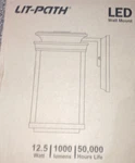 Lit-path Outdoor Led Wall Lantern, Sconce As Porch Lighting Fixture,. Fixed Price $10.00.