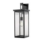 Millennium Lighting 22" Powder Coat Black Outdoor Wall Sconce Clear Glass. Fixed Price $76.71.