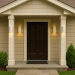 Kichler Cylinder Single Light 7" Tall Outdoor Wall Sconce White Model: 9234WH. Fixed Price $49.00.