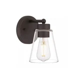 Hampton Bay Eastburn 1-LIGHT Matte Black Wall Sconce With Clear Glass Shade. Fixed Price $14.99.