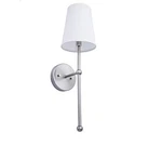 Brio Finley 21" Tall Wall Sconce W/ Linen Shade FI901C, Brushed Nickel -lot. Fixed Price $131.27.