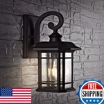 Safavieh Lighting Lolia Black Outdoor Wall Lantern Led Bulb Included PLT4010A. Fixed Price $88.94.