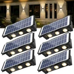 Solar Step Lights Outdoor, 6 Pack 1500MAH Wall Fence. Fixed Price $59.99.