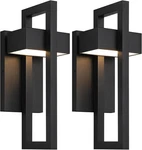 Lamqee Outdoor Wall Lights Modern Exterior Lighting Fixtures, 2 Packs, Black. Fixed Price $146.37.