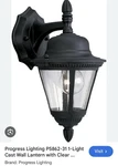Progress Lighting P5862-31 1-LIGHT Black Outdoor Wall Lantern. Fixed Price $15.00.