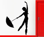 Wall Sticker Vinyl Decal Girl With Umbrella Romantic Decor For Teen (Z1094). Fixed Price $49.99.