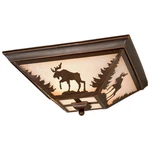 Used Vaxcel CC55614BBZ Yellowstone 3-LIGHT Flush Mount In Rustic And Rectangular. Fixed Price $195.49.