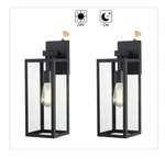 Hukoro 1-LIGHT 17.25 In. Matte Black Outdoor Wall Lantern Dusk To Dawn 2-PACK. Fixed Price $40.43.
