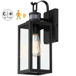 Uixe 15" 1-LIGHT Matte Black Motion Sensing Wall Lantern Sconce Clear Glass. Fixed Price $49.99.