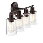 Pia Ricco Bathroom Vanity Fixtures, 4-LIGHT Black Lights With Clear. Fixed Price $27.05.