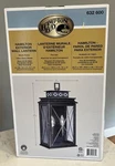 Hampton Bay "hamilton" Exterior Wall Light Lantern - Black / Clear Glass New. Fixed Price $49.97.