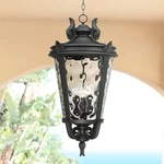 Casa Marseille Vintage Outdoor Hanging Light Black 30" Clear Glass Damp Exterior. Fixed Price $549.99.