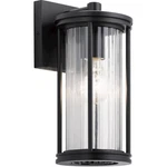 Kichler Barras 11.5" Outdoor Wall Light, Ribbed Glass, Black - 59022BK. Fixed Price $119.99.