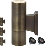 Brass Outdoor Wall Lights 4-PACK With Led MR16, 2700K Up/down Lighting. Fixed Price $558.99.