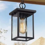 Lnc Matte Black Rustic Outdoor Hanging Lantern Square Pendant Light A04121. Fixed Price $27.52.