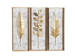 Litton Lane Rectangle Leaf Framed 3D Gold Wall Decor Distressed Wood Backing. Fixed Price $99.00.