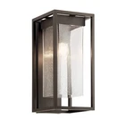 Kichler Mercer 20 Inch 1 Light Outdoor Wall Sconce Clear Seeded Glass Old Bronze. Fixed Price $119.95.