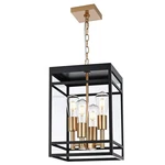 Vinluz 16" Outdoor Pendant Light Black Gold Lantern For Porch Patio Entryway.. Fixed Price $107.99.