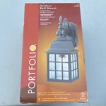 Portfolio Outdoor Wall Mount Lantern Black Prismatic Glass Weather Resistant 27. Fixed Price $30.00.