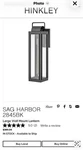 Hinkley Lighting 2845 Sag Harbor 21" Tall Outdoor Wall Sconce - Black. Fixed Price $198.75.