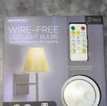 Merkury Innovations Wire-free Puck Led Light Bulbs 2 Pack Remote Control MI-ML1. Fixed Price $7.50.