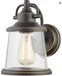 Wisbeam Outdoor Wall Lantern, Oil Rubbed Bronze Sconce, E26 Base 60W Max. Fixed Price $14.58.