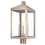 Livex Nyack 3 Light Outdoor Post Top Lantern In Brushed Nickel 20586-91. Fixed Price $651.96.