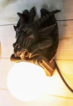 Baphomet Sabbatic Goat Pentagram Sigil Gargoyle Small Wall Sconce Lamp. Fixed Price $79.99.