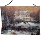 Thomas Kinkade Tapestry Fiber Optic Light Up Wall Hanging Victorian Christmas. Fixed Price $19.99.